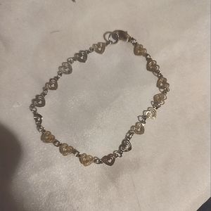 Wemans 10k heart linked gold bracelet